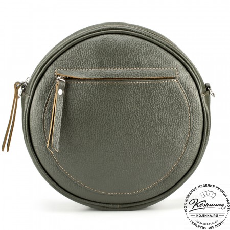 Женская кожаная сумка "Дарья" (оливковая)