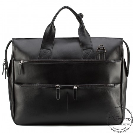 Кожаная деловая сумка "Марк" (черная)