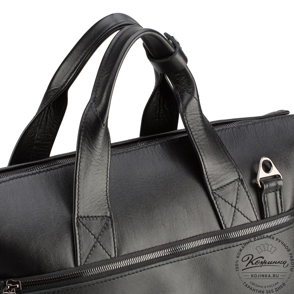 Кожаная деловая сумка "Марк" (черная)