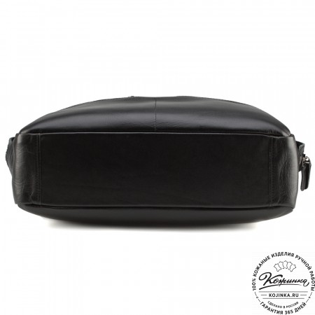 Кожаная деловая сумка "Марк" (черная)