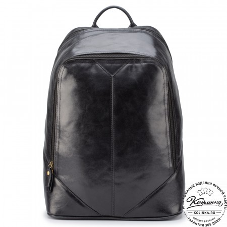 Кожаный рюкзак "Венгрия" (чёрный)
