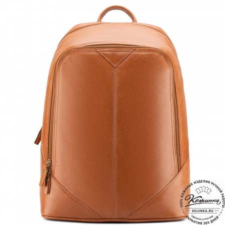 Кожаный рюкзак "Венгрия" (рыжий)