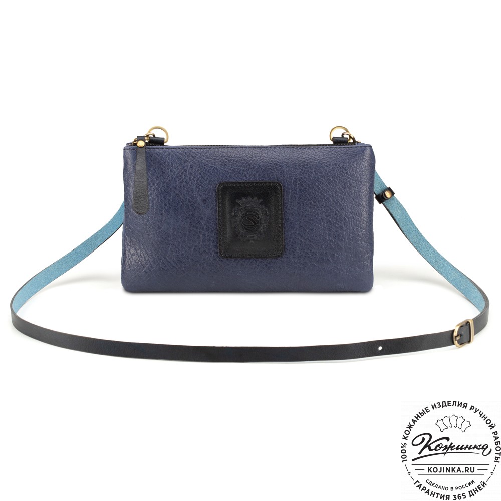 Женская кожаная сумка "Мальва" (синяя)