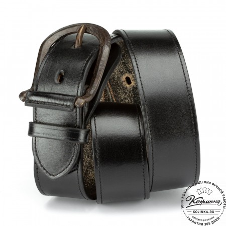 Кожаный ремень "Мормонт" (чёрный)