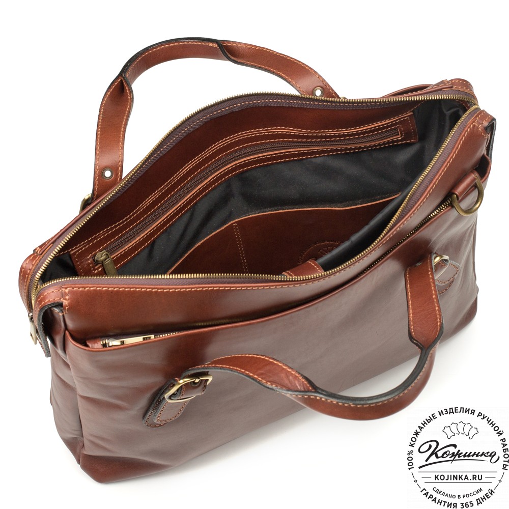Кожаная деловая сумка "Франклин" (коричневая)