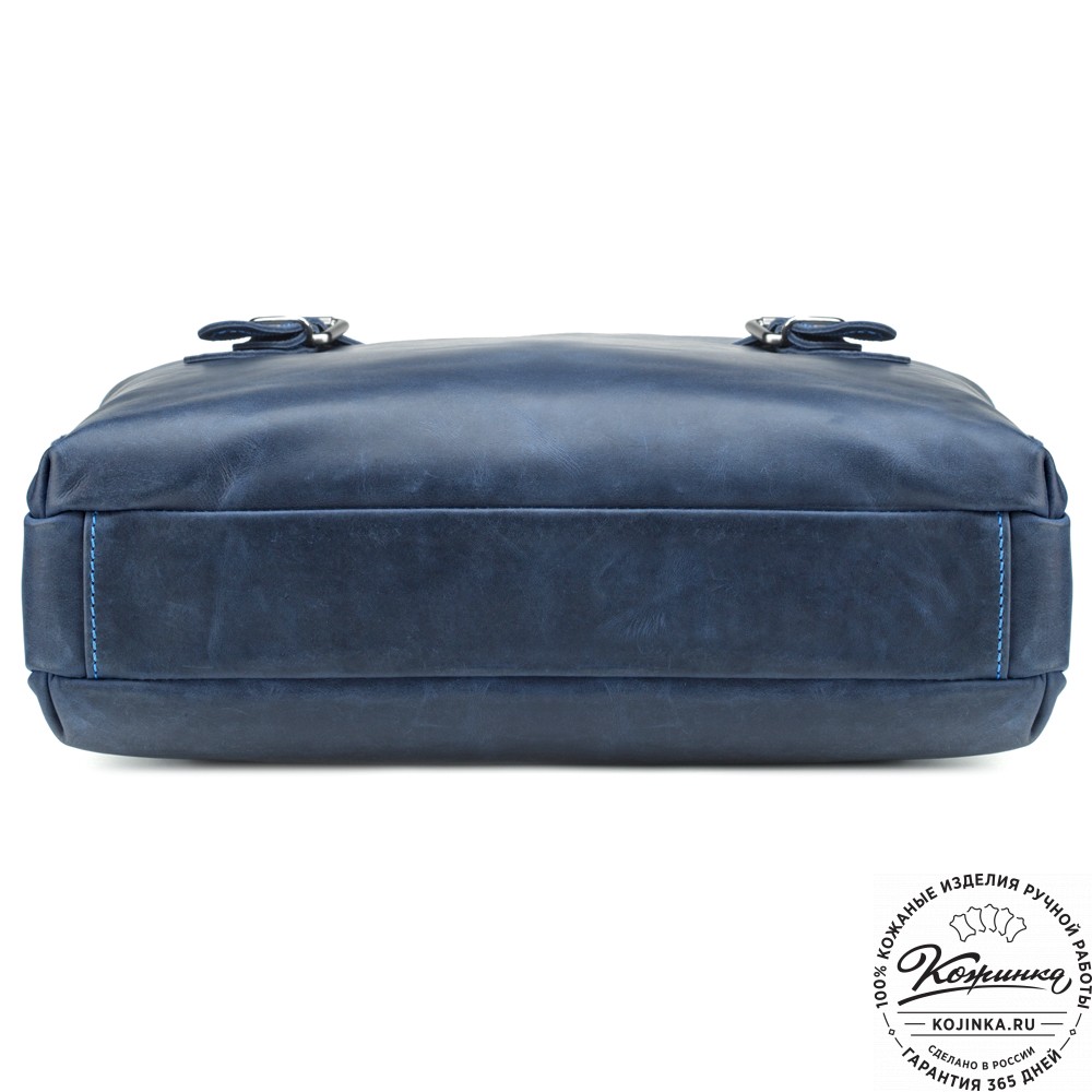 Кожаная деловая сумка "Франклин" (синий крейзи)