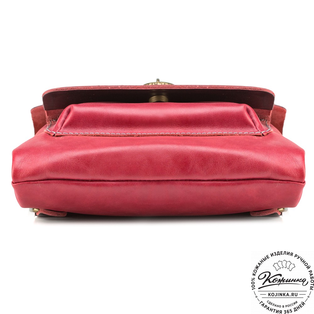 Кожаный рюкзак "Gray" (красный)