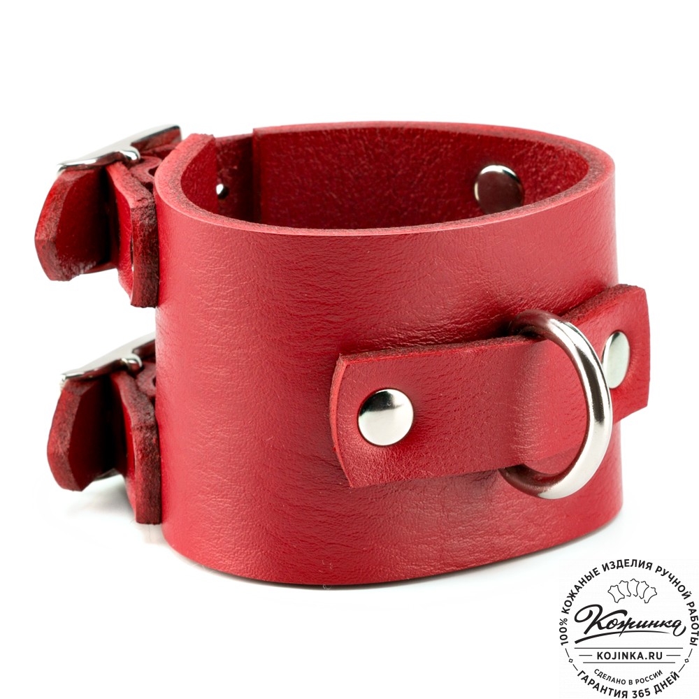 Кожаные наручники "Isold" (красные)