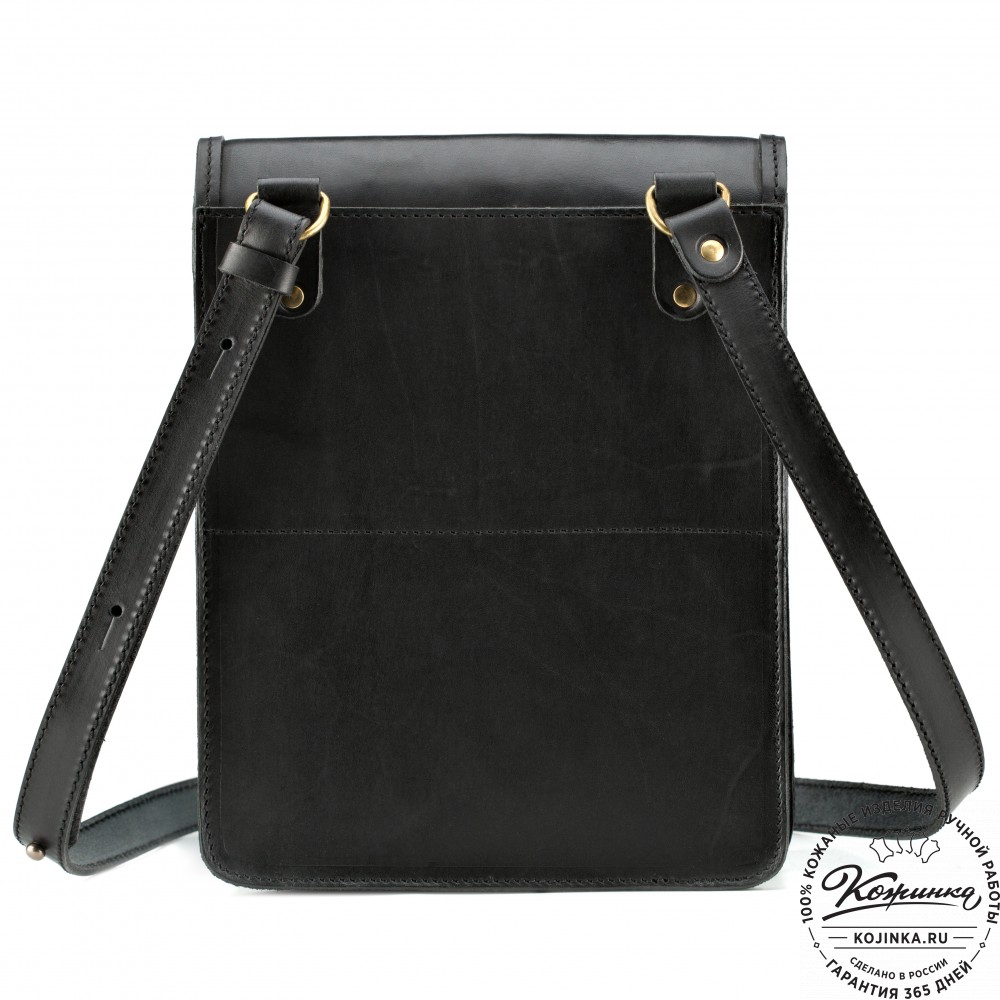 Кожаная сумка "Макар" (чёрная)