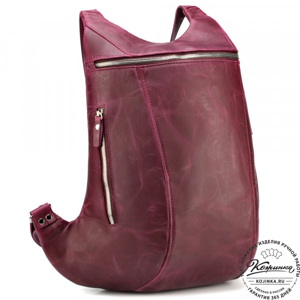 Кожаный рюкзак "Ургант" (бордо). фото 1
