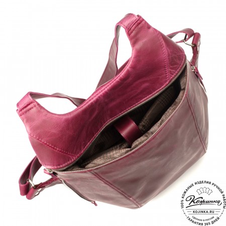 Кожаный рюкзак "Ургант" (бордо)