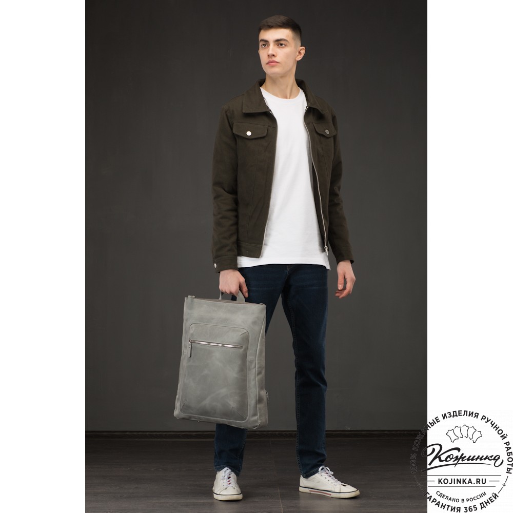 Кожаный рюкзак "Верса" (чёрный) 