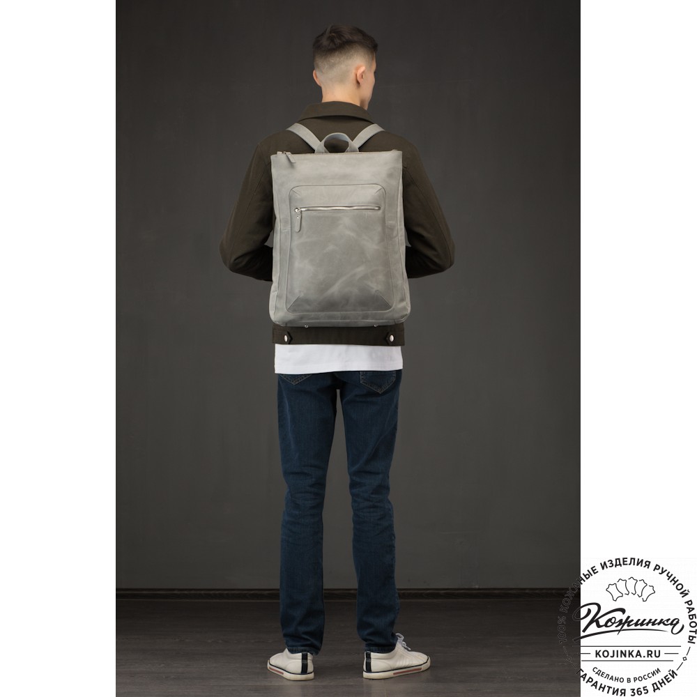 Кожаный рюкзак "Верса" (чёрный) 