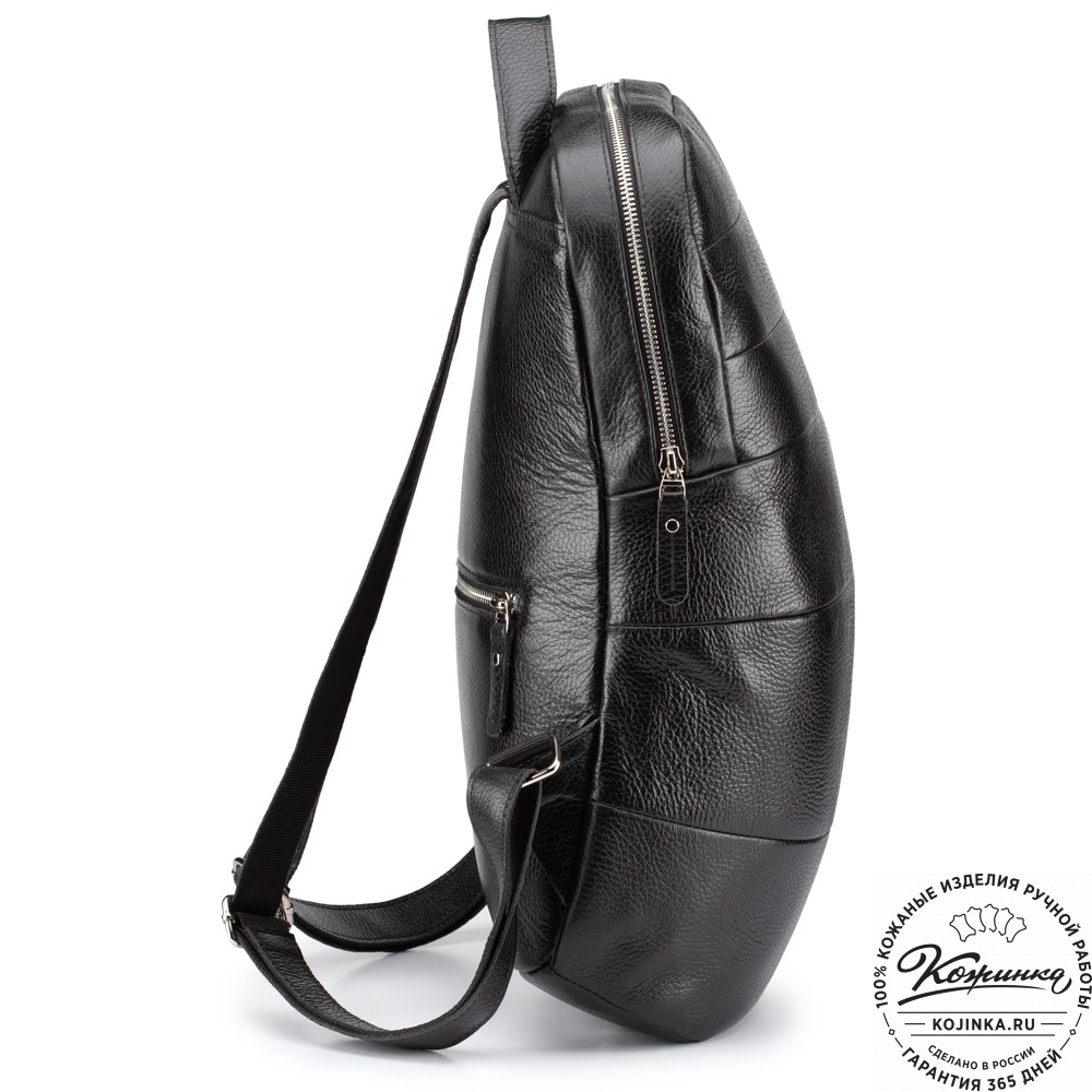 Кожаный рюкзак "Беверли" (чёрный)