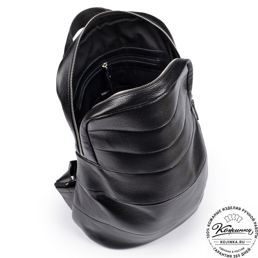 Кожаный рюкзак "Беверли" (чёрный)