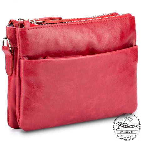 Женская кожаная сумка "Хельга" (красная)