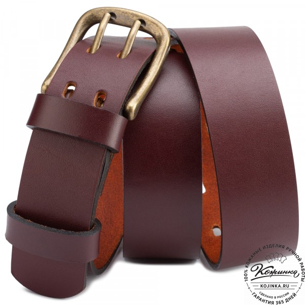 Кожаный мужской ремень "Адам" (коричневый). фото 1