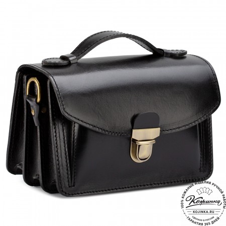 Кожаная барсетка "БС-Б1" (черная)