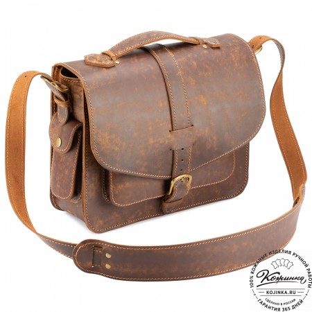 Кожаная  сумка "Леонардо" (старение коричневое)