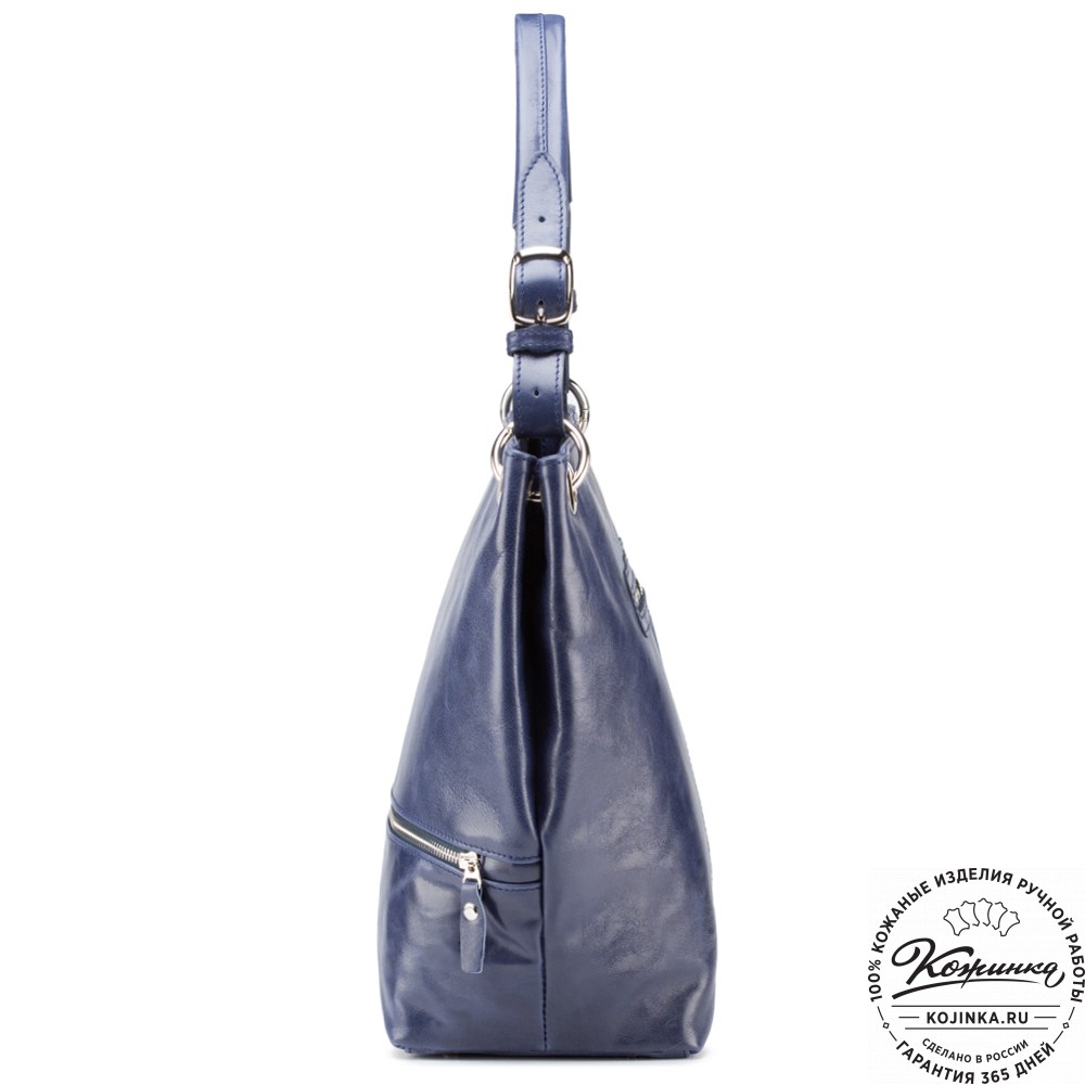 Женская кожаная сумка "Бэлла" (синяя)