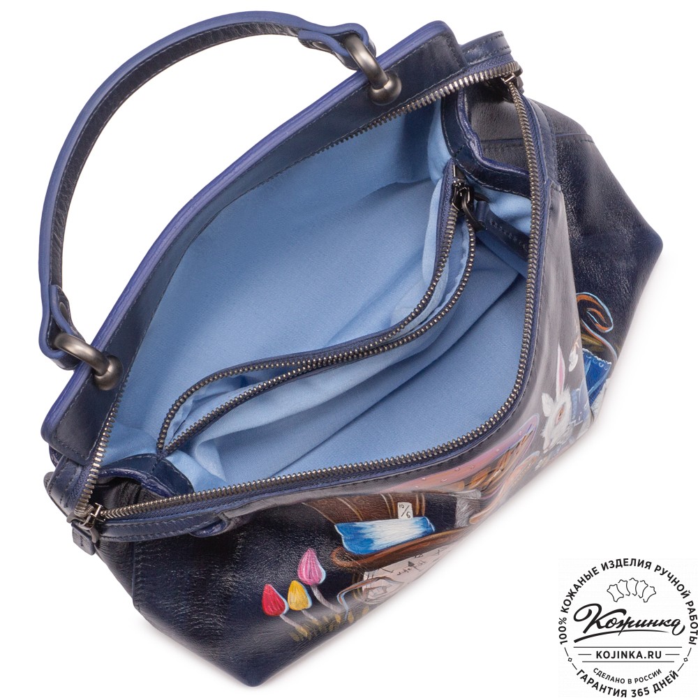 Женская кожаная сумка "Орнелла" "Алиса в стране чудес"