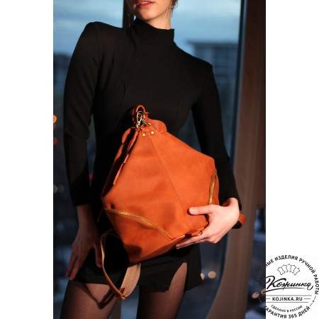 Женский кожаный рюкзак "Афродита" (терракотовый нубук)