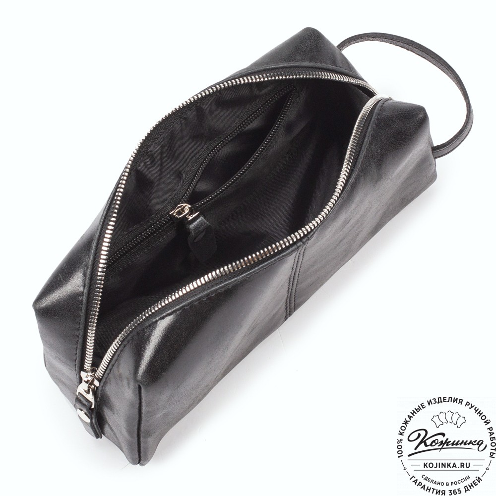 Кожаный несессер "Гремлин" (чёрный)