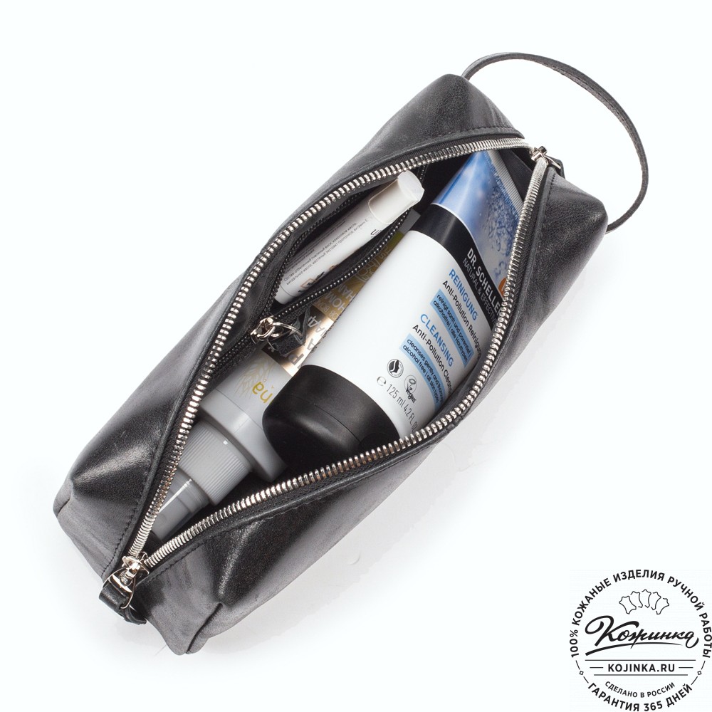 Кожаный несессер "Гремлин" (чёрный)