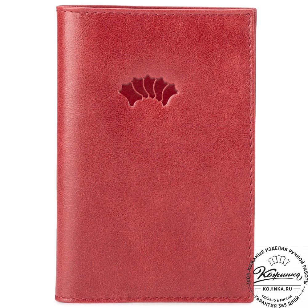 Кожаная обложка на паспорт "Стокгольм" (малина)