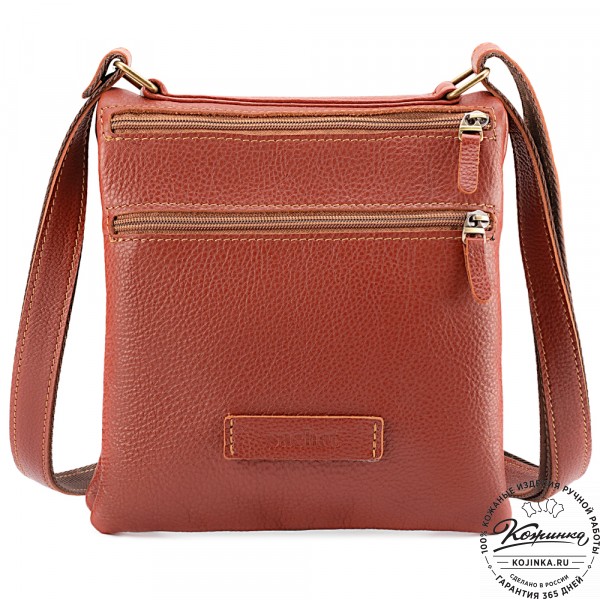 Кожаная сумка "Цезарь" (рыжая). фото 1