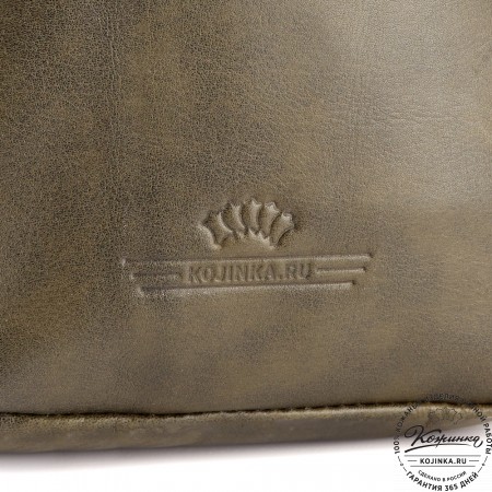 Кожаная нагрудная сумка "Аполлон" (хаки гладкая кожа)