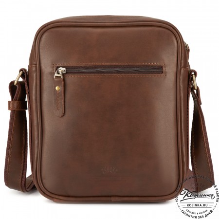 Кожаная сумка "Канада" (коричневая гладкая кожа)