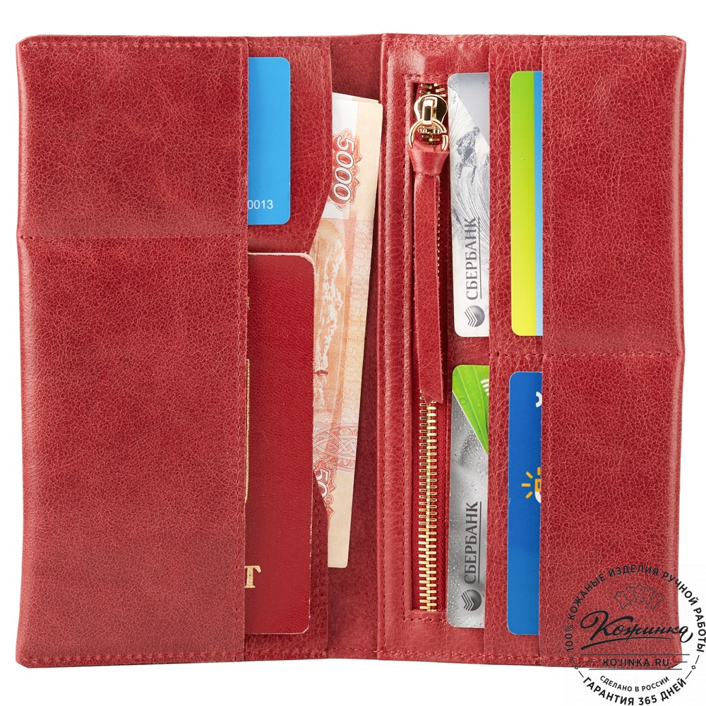 Кожаное портмоне Санкт-Петербург (малина)