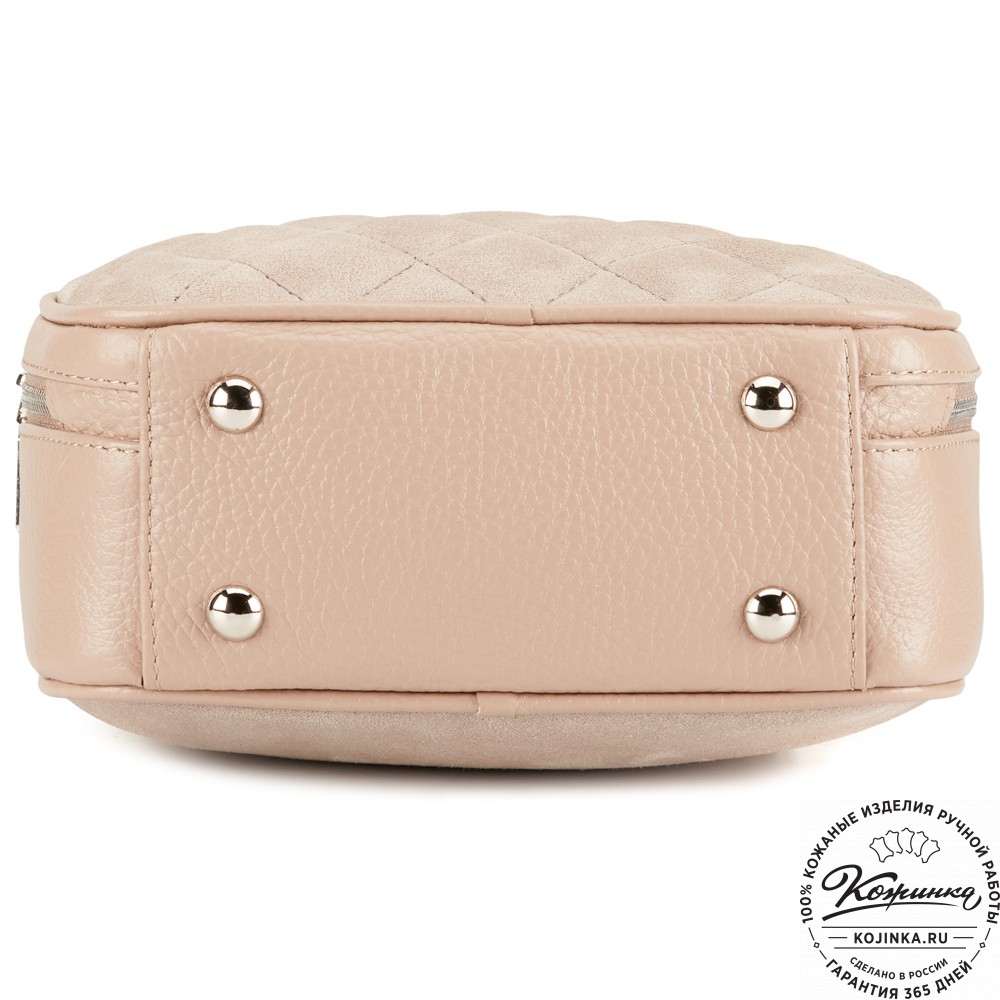 Женская кожаная сумка "Селин" (пудра)
