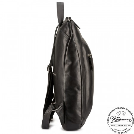 Кожаный рюкзак "Верса" (чёрный) 