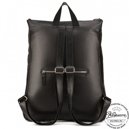 Кожаный рюкзак "Верса" (чёрный) 