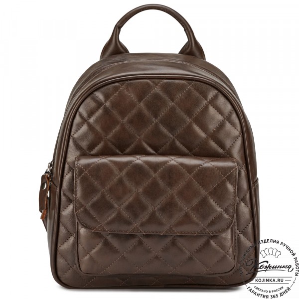 Женский кожаный рюкзак "Гермиона" (коричневый). фото 1