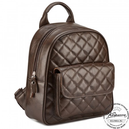 Женский кожаный рюкзак "Гермиона" (коричневый)