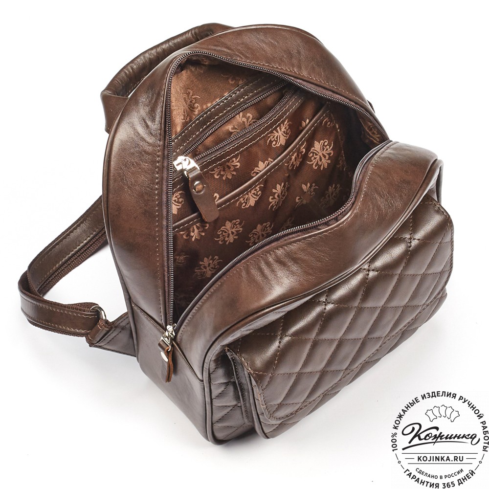 Женский кожаный рюкзак "Гермиона" (коричневый)