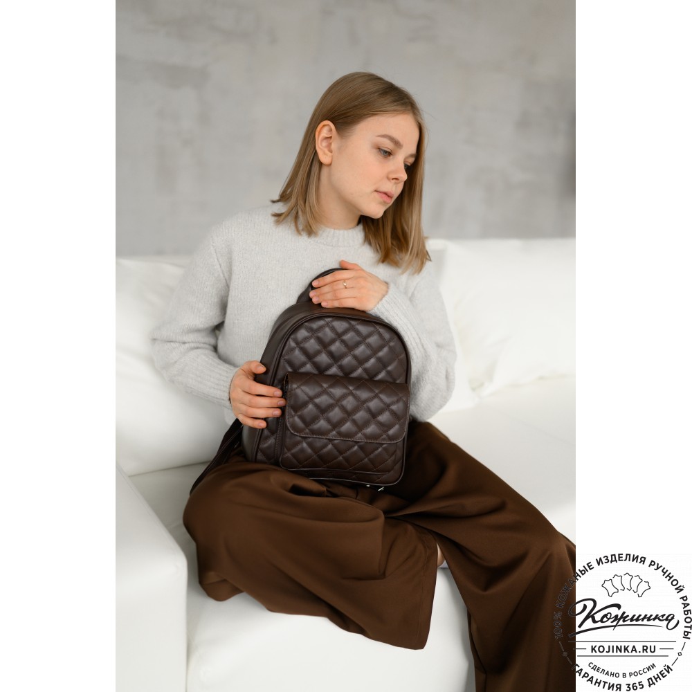 Женский кожаный рюкзак "Гермиона" (коричневый)
