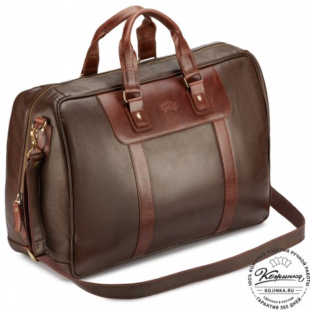 Кожаная дорожная сумка "Ирландия" (коричневая гладкая кожа)