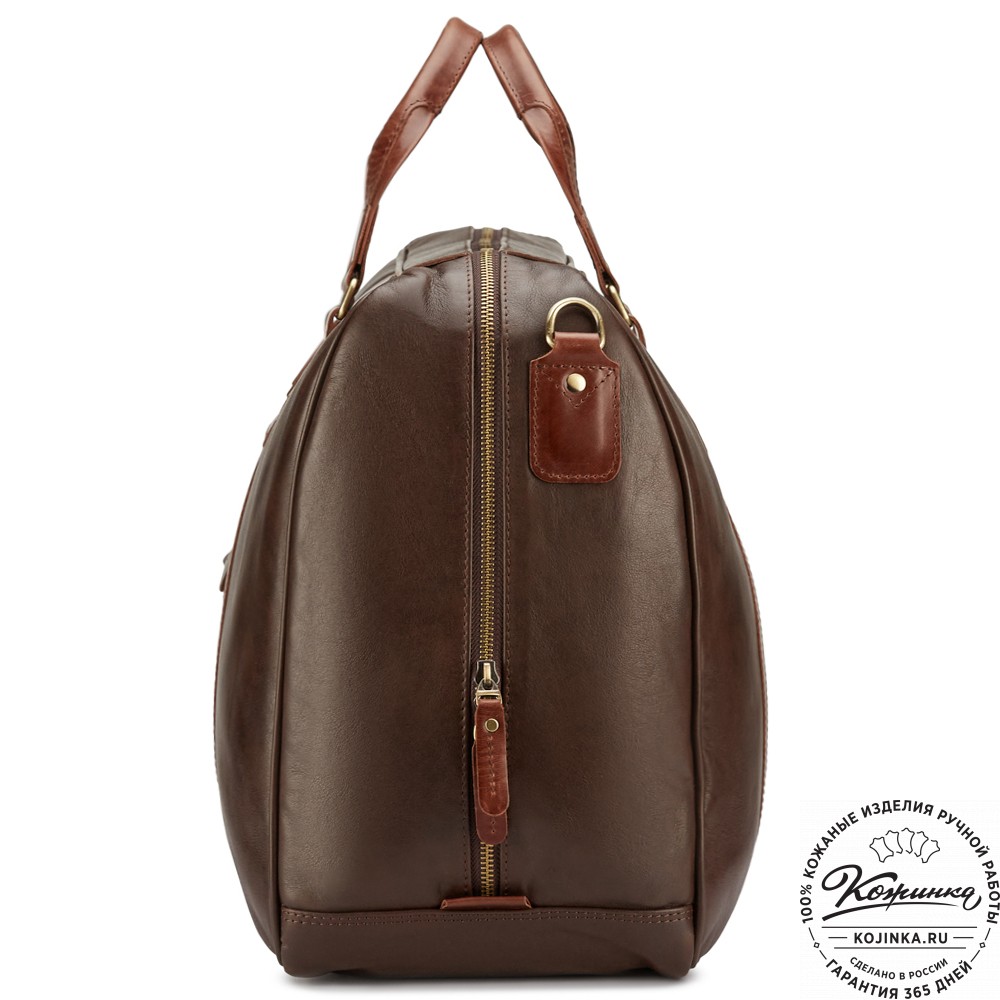 Кожаная дорожная сумка "Ирландия" (коричневая гладкая кожа)