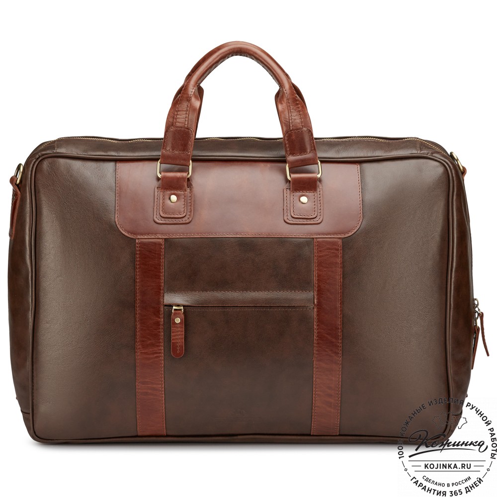 Кожаная дорожная сумка "Ирландия" (коричневая гладкая кожа)