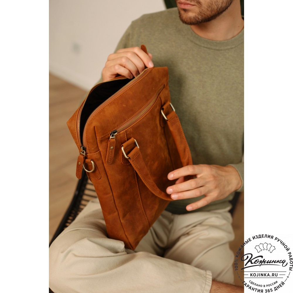 Кожаная сумка "Крюгер" (чёрная)