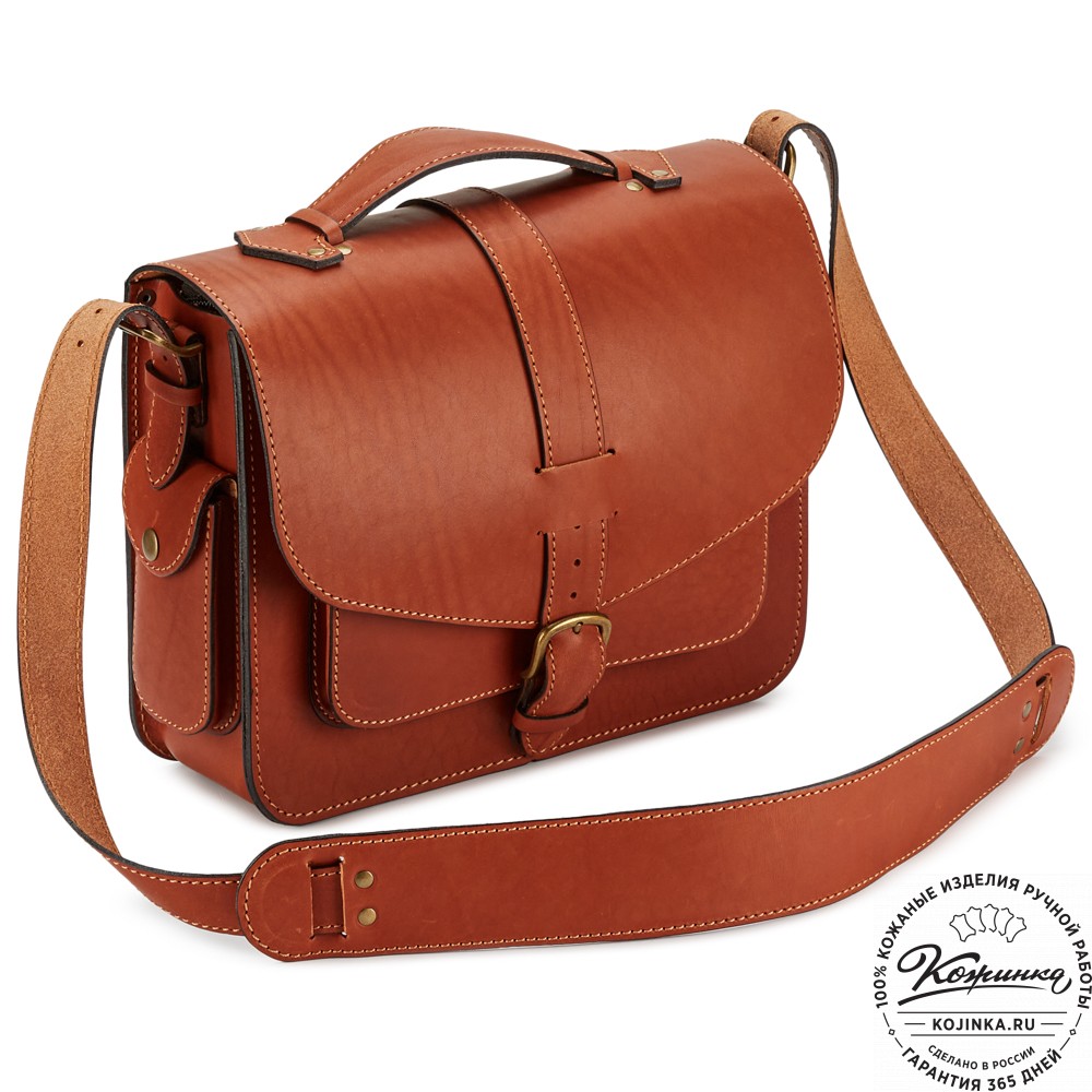 Кожаная  сумка "Леонардо" (рыжая)