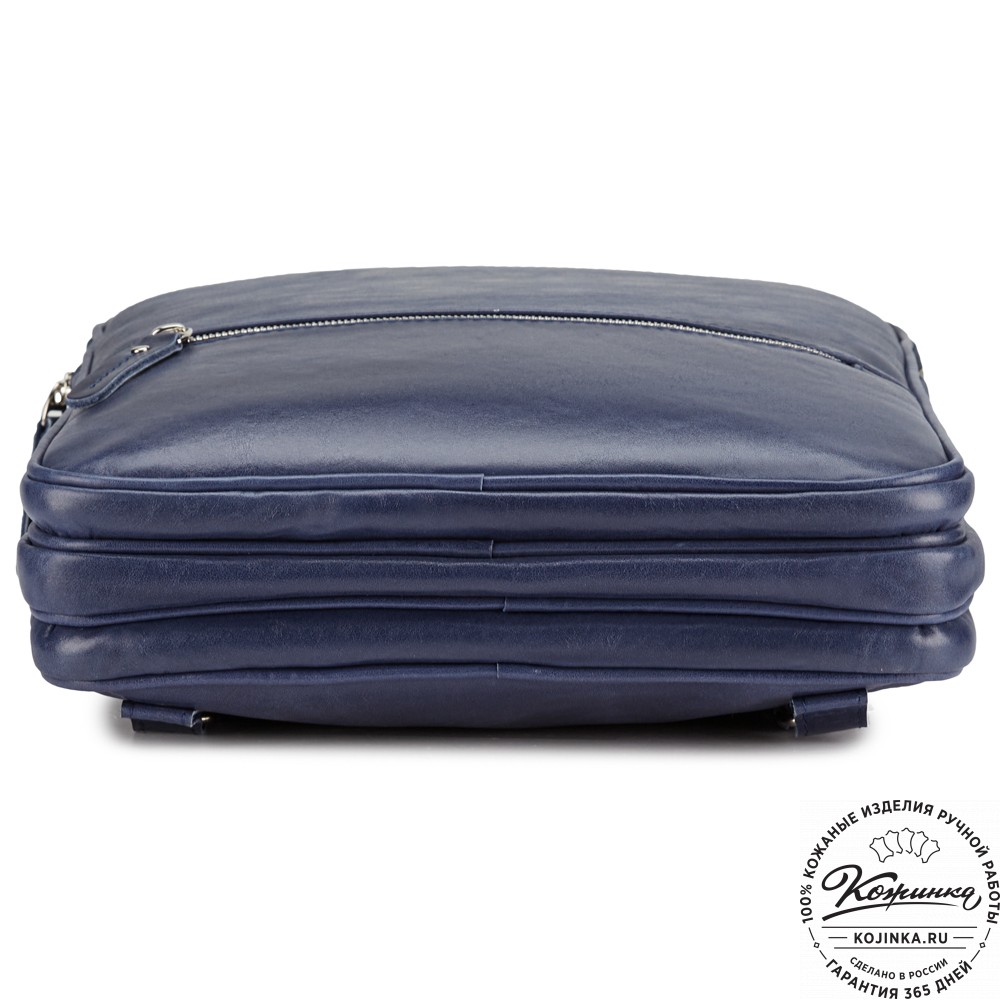 Кожаный рюкзак-сумка "Майя" (синий)