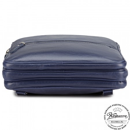 Кожаный рюкзак-сумка "Майя" (синий)