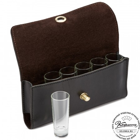 Кожаная рюмочница (чёрная)