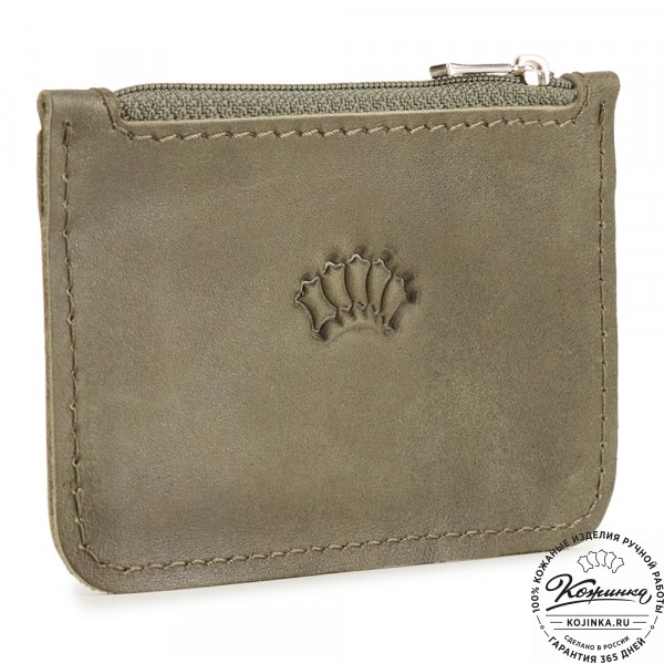 Кожаный картхолдер "Мурано" (олива). фото 1