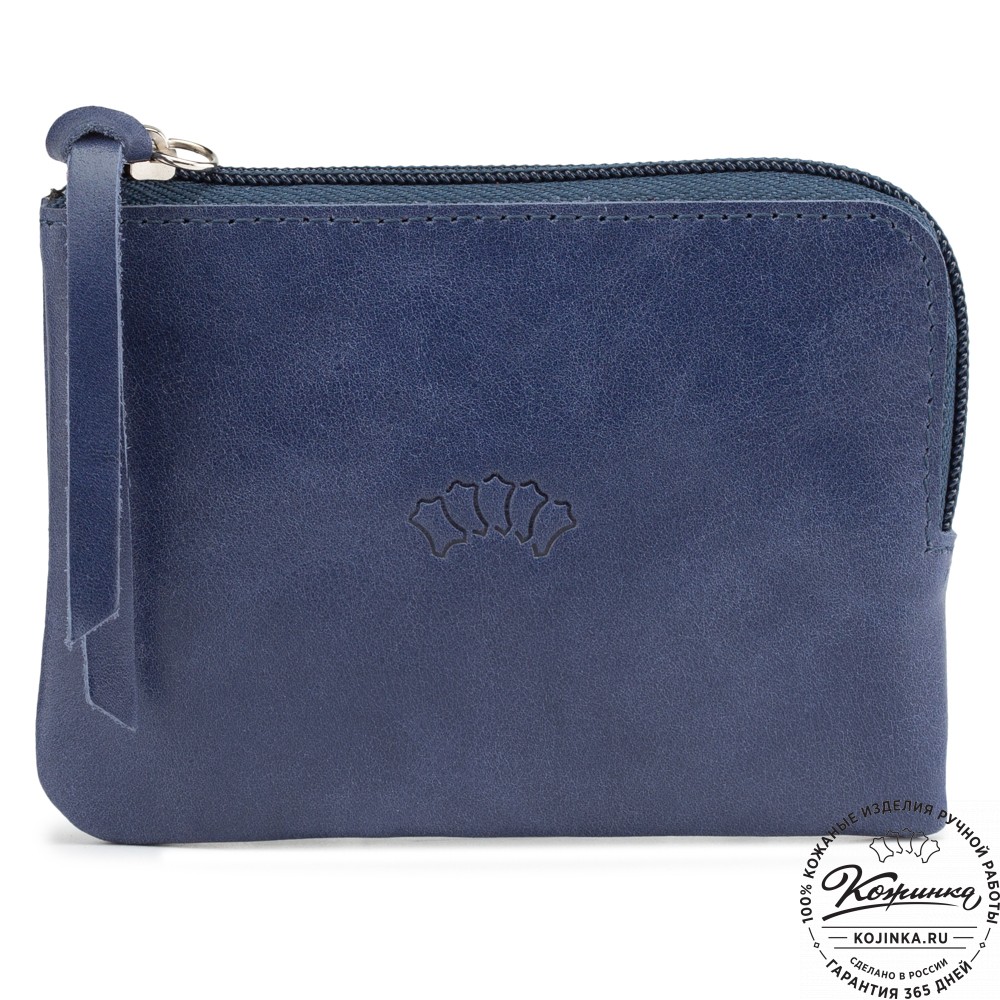 Кожаный кошелёк "Баден" (синий)
